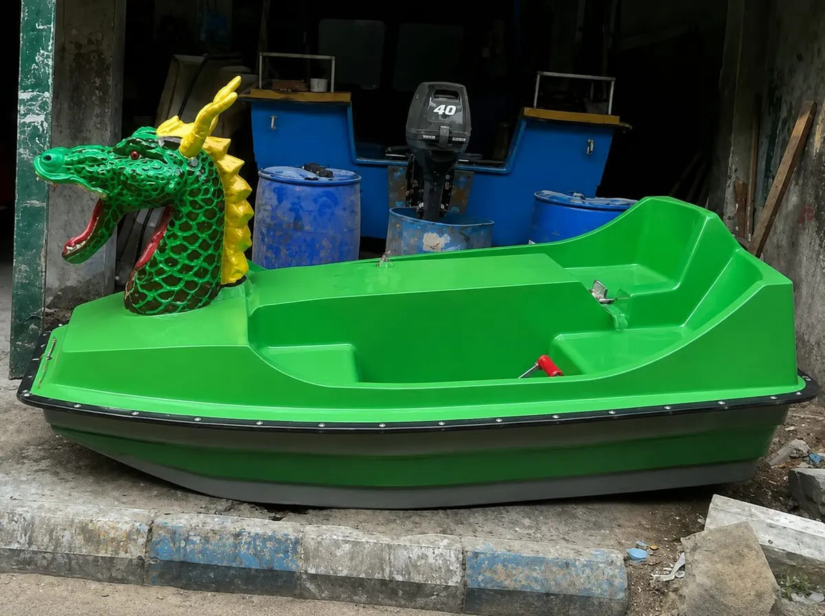 Green dragon pedal boat